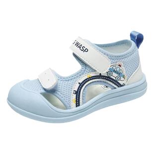 大黄蜂儿童凉鞋2024夏季新款男童包头软底防滑女宝宝学步机能鞋子