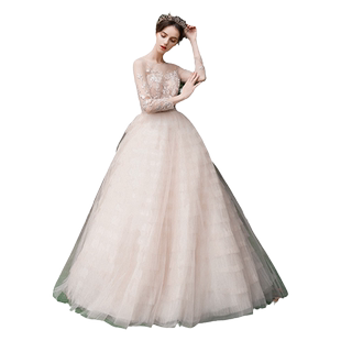 Obride[清秋]法式新娘出门轻婚纱长袖大码轻奢小众高端礼服定制