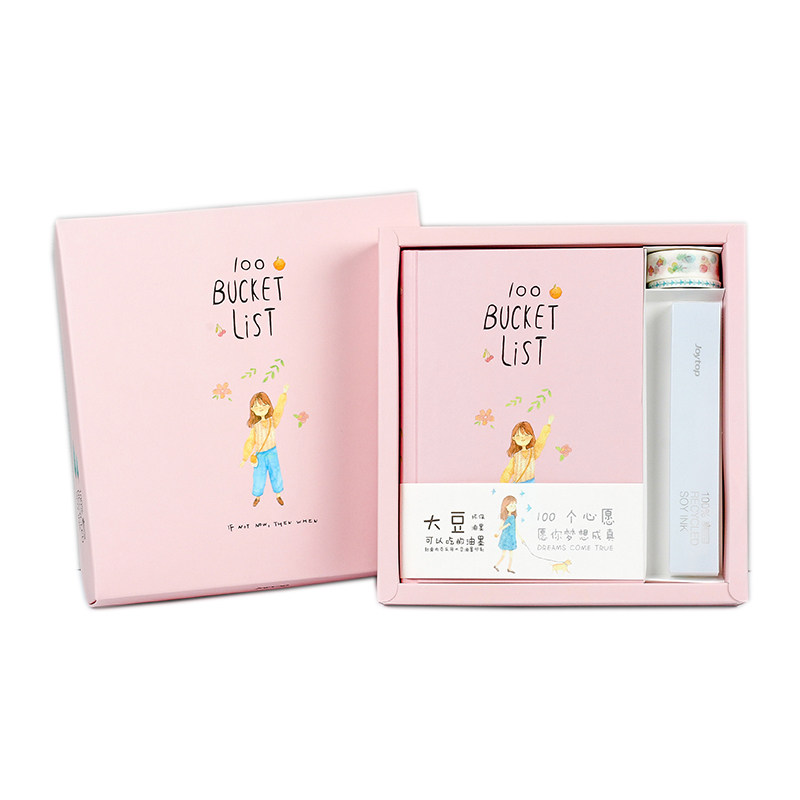 一百/100个心愿手帐本套装 创意日记记事本 小清新手账本礼盒套装