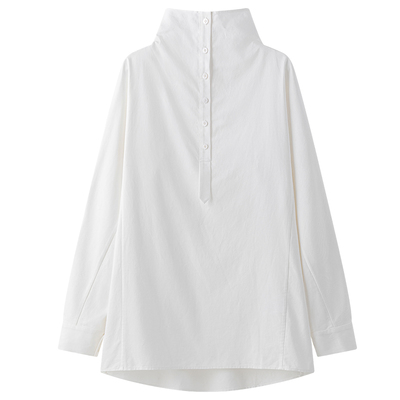 VIKTORIACHAN25/26秋冬成衣系列新品 高立领排扣设计宽松长袖衬衫