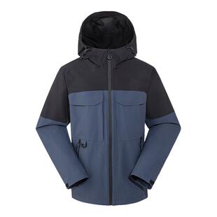 美特斯邦威冲锋衣男春季新款潮流宽松系运动户外休闲撞色工装外套