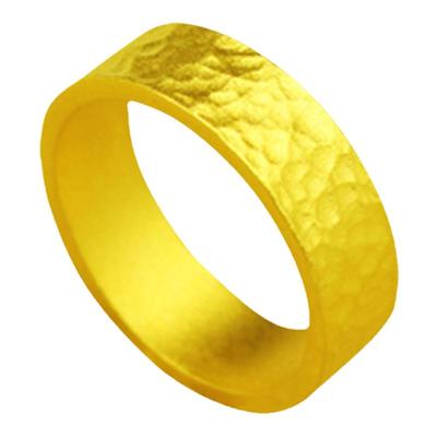 古法实心锤纹戒指和源足金999