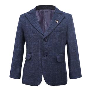 罗蒙儿童西装外套男童表演礼服男孩休闲帅气西服外套【品牌清仓】