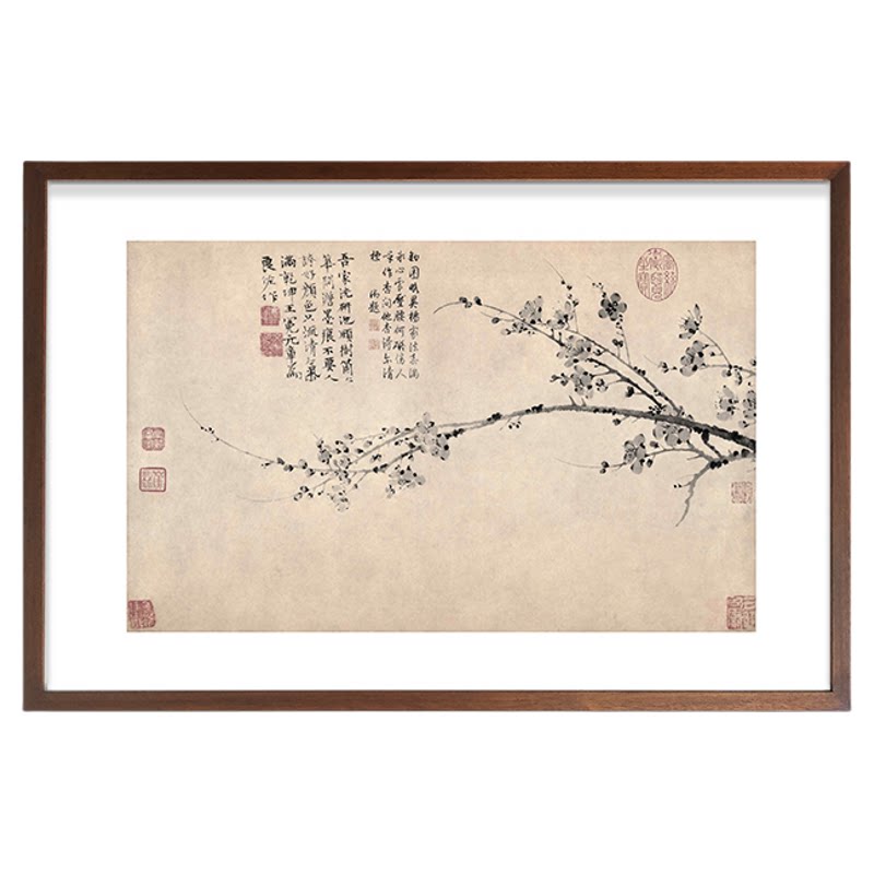 (墨梅图)王冕 电表箱装饰画博物馆级别超清复刻家居装饰字画