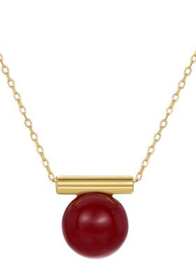 JAY红玛瑙925银锁骨链圆满系列