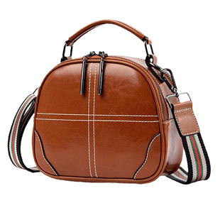 真皮包包女2025新款手提包小圆包女士单肩小包头层牛皮女包斜挎包