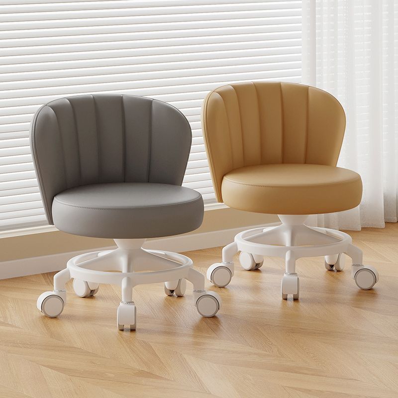 防侧翻万向轮小凳子滑轮靠背椅娃坐圆板凳轮静音家用可矮凳带带轮