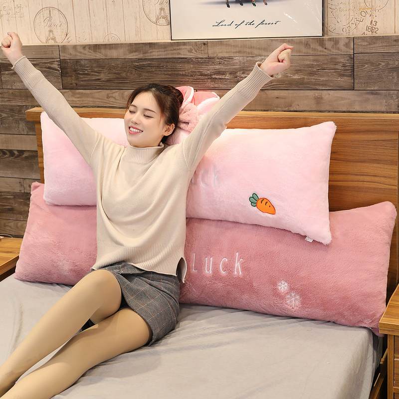 供应创意小兔毛单双人枕床头抱枕侧睡大号靠垫睡觉夹腿卡通
