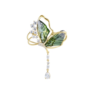 CAROMAY蝴蝶流苏胸针女清新小众设计胸花西装高级感外套别针配饰