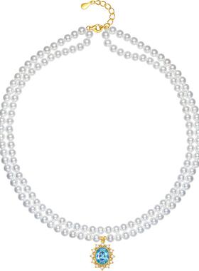 周六福S925银几何项链女