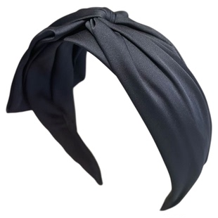 Miss Tura韩国进口缎面顺滑面料非对称蝴蝶结宽边发箍头箍发卡