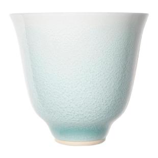 景德1004柴窑烧高温原矿石灰碱釉手工茶杯主人杯翠青花神杯70ml