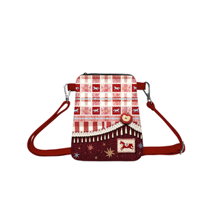 奥松原创格间小马礼物伴手礼文创斜挎手机包红色小巧腰包袋格纹
