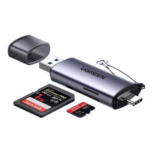 绿联相机读卡器sd卡ccd多功能usb高速内存储卡typec适用华为苹果17佳能索尼连接手机电脑两用tf多合一读取器