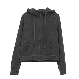 桑蚕丝+绵羊毛+醋纤锁温保暖柔软连帽纯色抽绳双拉链开衫百搭卫衣