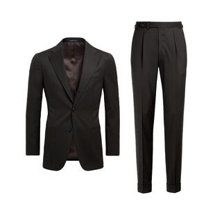 奥莱SUITSUPPLY深棕色S110支羊毛商务男士西装套装四季款