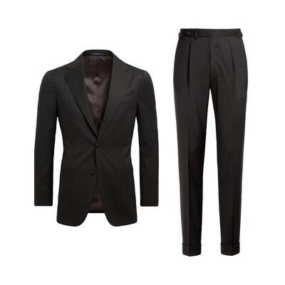 【小码】奥莱SUITSUPPLY深棕色S110支羊毛商务男士西装套装四季款