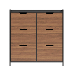 三梦实木超薄鞋柜家用门口入户小窄室内中古风鞋柜靠墙门外走廊用