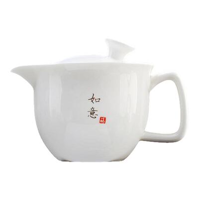 白瓷家中防烫一人饮泡茶壶