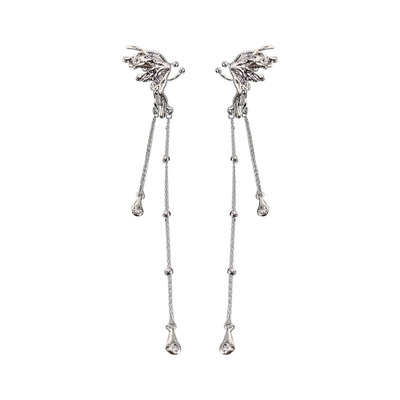 超仙芭蕾风蝴蝶流苏耳夹无耳洞少女秋冬氛围感气质长款耳挂少女款