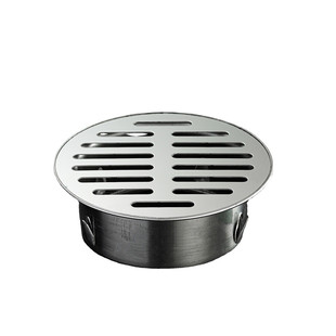 不锈钢平面地漏110PVC管内插简易工地花园地漏圆形滤网阳台防堵塞