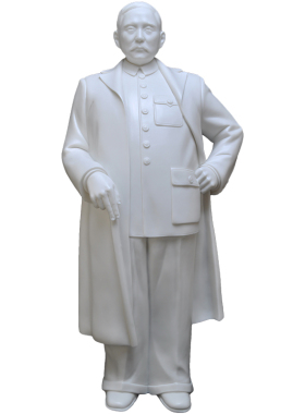 孙中山伟人雕塑像摆件白瓷工艺品
