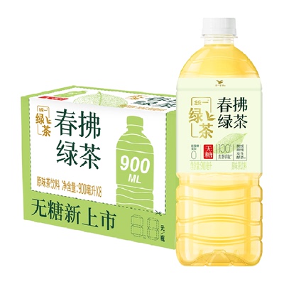 统一无糖春拂绿茶900ml×8瓶