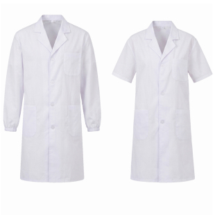 夏季薄款短袖白大褂药店工作服白大褂化学实验服食品工作服透气好