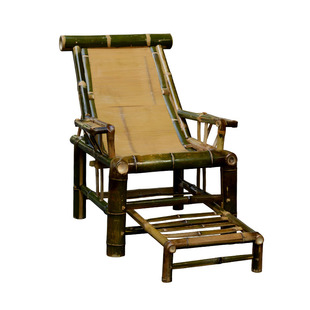 竹躺椅老人椅送坐垫竹制品竹椅子靠背椅竹沙发传统阳台田园椅整装