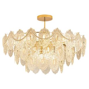 法式水晶吊灯奶油风格主卧室灯餐厅灯2025新款轻奢客厅水晶灯套餐