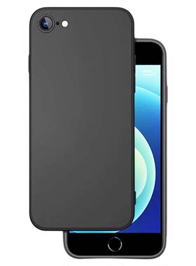 适用苹果SE2手机壳苹果SE3保护套iphone SE2新款SE3硅胶镜头全包防摔超薄磨砂黑色软壳男女士款手机套后外壳