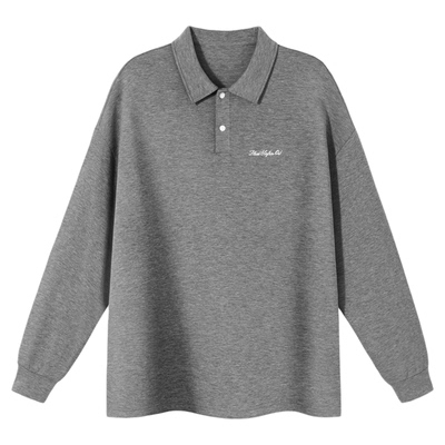 PSO Brand 男装女装太空棉套装空气层针织刺绣纯色长袖卫衣polo衫