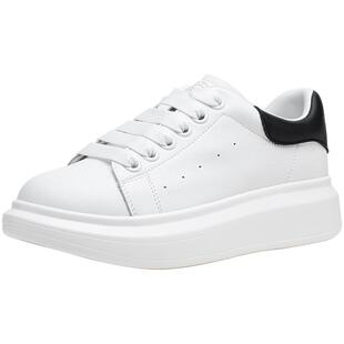 百思图2025秋季新款厚底小白鞋松糕鞋百搭女运动休闲鞋D5859CM5