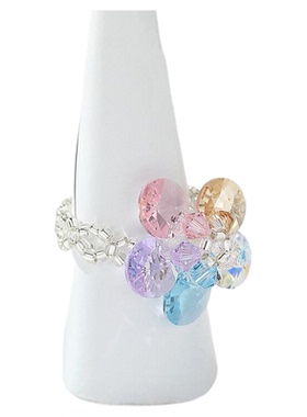 水晶戒指女款小众花朵森系儿童