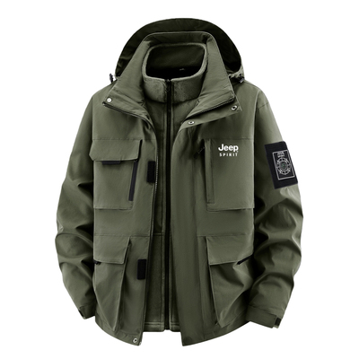 吉普工装冲锋衣外套男冬季三合一