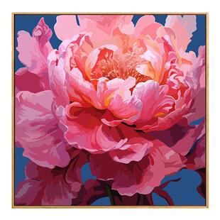 牡丹花卉数字油画diy填充填色手工手绘油彩画画2024新款涂色高级