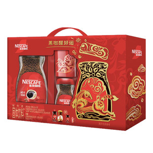 雀巢醇品黑咖啡年货礼盒醇品250g+咖啡伴侣400g节日送礼苦咖啡