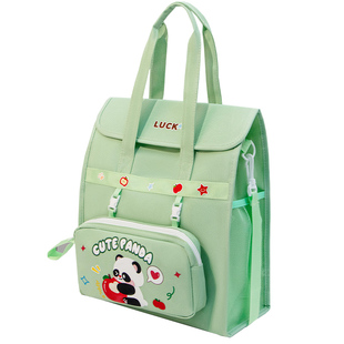 小槑同学【Luck熊猫】补习袋小学生手提袋拎书袋大容量牛津布美术袋作业书包女孩补课包学习班袋子儿童初中生