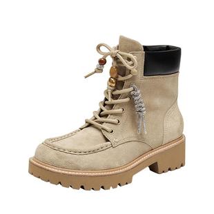 思加图新款沙漠旅人复古马丁靴工装靴增高时装鞋女靴EIS01DD5