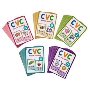 儿童英语早教CVC自然拼读闪卡Phonics发音练习幼儿益智玩具卡教具