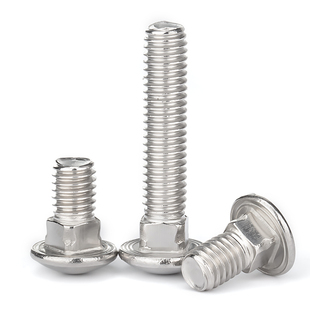 304不锈钢马车螺丝半圆头方颈螺栓货架螺丝扁头M4M5M6M8M10M12