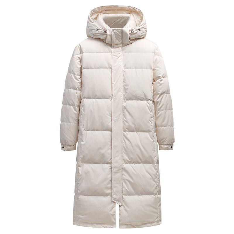 鸭鸭滑雪羽绒服男女同款反季中长款过膝超长加厚保暖鸭绒厚外套A