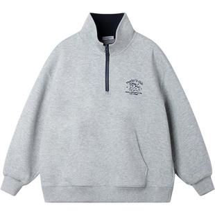 【小狗课代表】西高地小狗刺绣卫衣翻领拉链立领宽松男女童秋新款