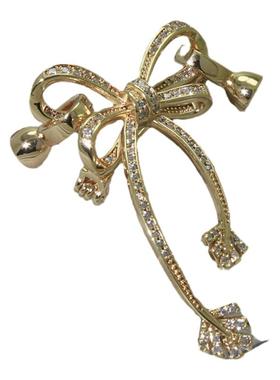 铜镀金婚礼庆典流苏款蝴蝶结胸针