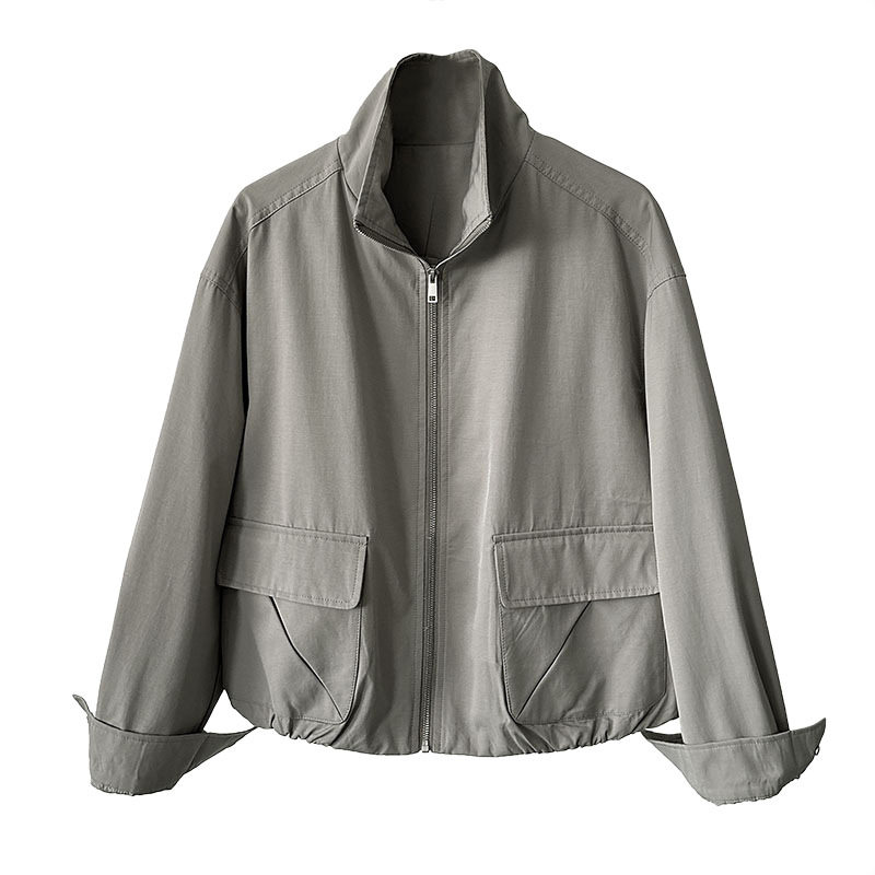 秋季新品上新韩系复古工装短款棒球服夹克上衣外套女6901-1