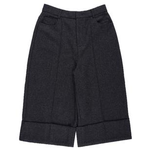 no info'智性冷感的反差’2025年秋冬羊毛翻折七分裤毛呢西装裤灰