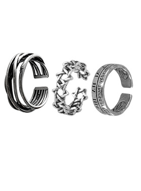 六芒星罗马数字不规则图形戒指