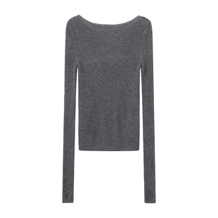 CUBIC经典多色款水溶羊毛内搭一字领高弹修身春款百搭针织衫