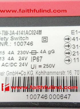 议价Euchner 100746 安士能全新安全模块 STP-TW-3A-4141AC024M