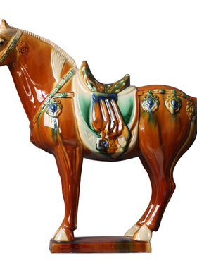 摆件设风水国礼包邮唐三彩陶瓷马